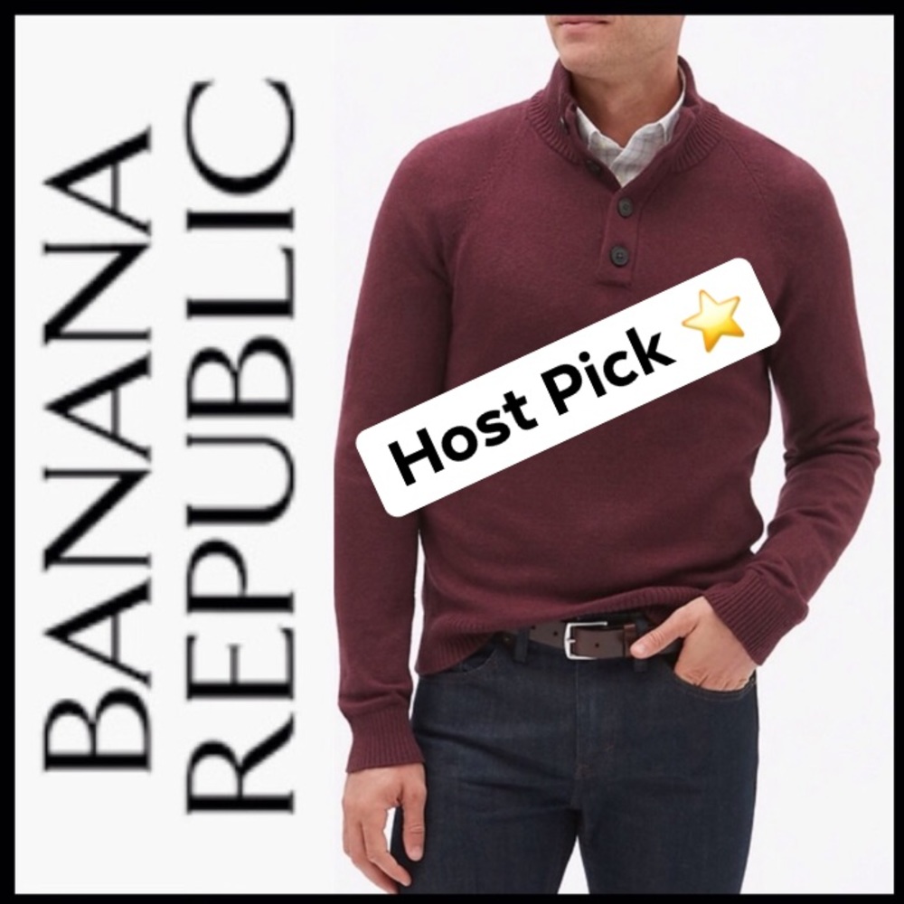 Banana Republic Men's Burgundy Shawl Collar Sweater